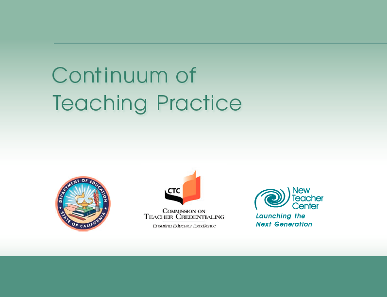 California's Continuum of Teaching Practice 